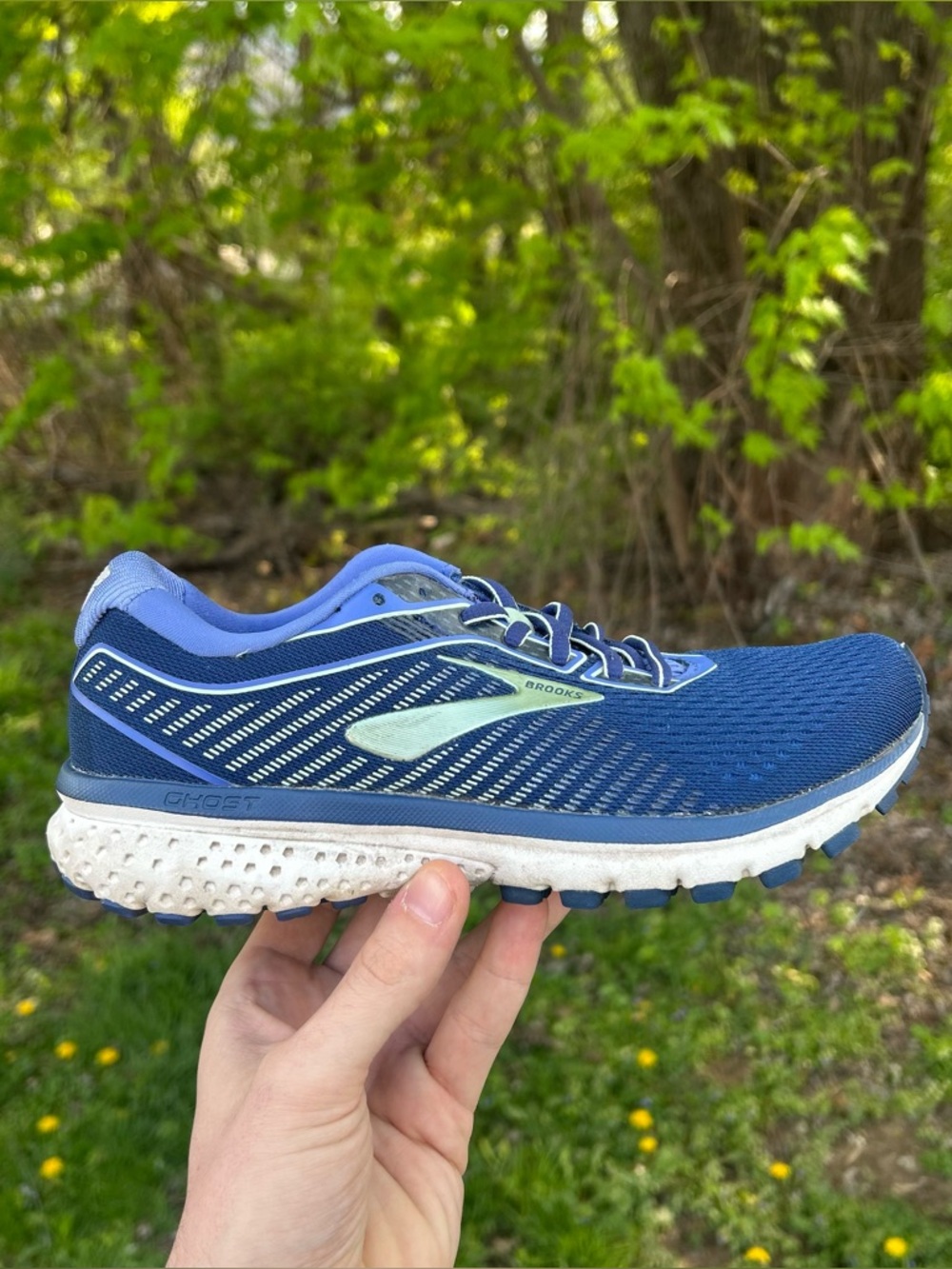 Brooks Womens Ghost 12 1203051B413 Blue Running Shoes Sneakers Size 6.5